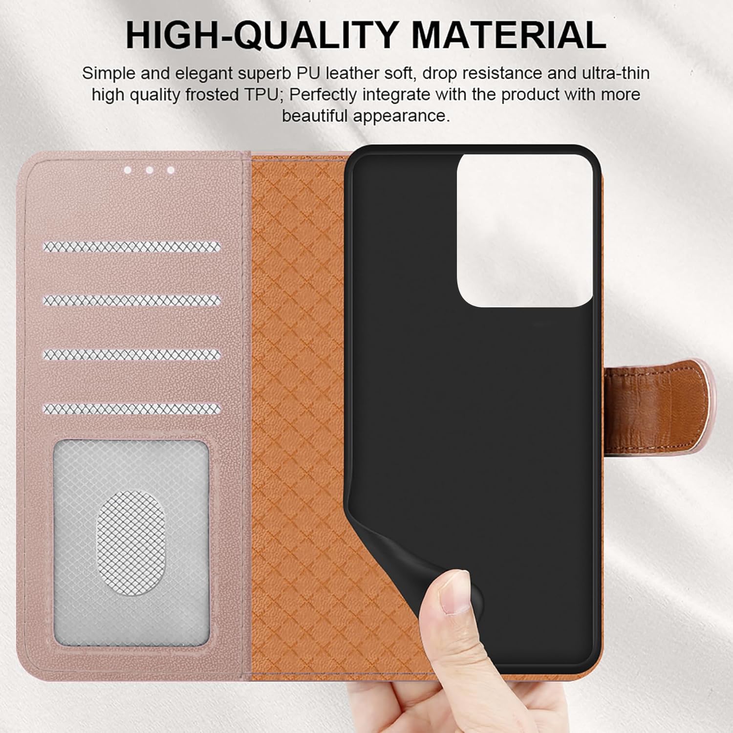 iCatchy for Motorola G56 5G Case with 4 Card Slots Leather Wallet Flip Book RFID Blocking Magnetic Closure Kickstand Shockproof Protective Phone Cover compatible with Moto G56